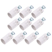 Osaladi 10Pcs E14 Lamp Holder Shunted Lamp Holder Small Screw Bulb Holder Lamp Socket Replacement E14 Lamp Fitting Socket E14 Light Bulb Lamp Base White E27 Vintage Converter Plastic