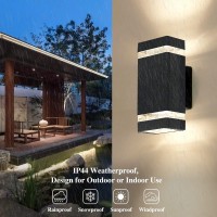 Hfvlite Outdoor Wall Sconce Aluminum Outside Wall Light Up And Down, Waterproof Patio Wall Fixture Exterior Lamp, Gu10 Socket For Porch, Garage, Doorway, Entryway, Black