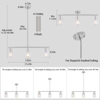 Mrhyswd 3 Lights Kitchen Island Lighting Brushed Nickel Pendant Light Fixtures With Glass Shade 31 Dining Room Chandeliers Adj