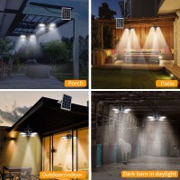 Yomisga Solar Pendant Lights Adjustable Solar Panel With Dual Lamps Indoor Shed Light 128 Led Ip65 Waterproof Outdoor Motion Sensor Light With Remote Control For Shop, Garage, Barn, House