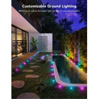 Govee Outdoor Ground Lights, Patio Decorations, Ip67 Low Voltage Pathway Lights 36Ft, Rgbic With Warm White, 15 Pack, App Control Walkway Lights With 43 Scene Modes, Sync With Music, 80 Lm