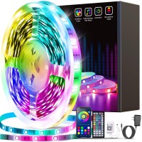 Tenmiro Led Lights For Bedroom, Music Sync Led Rope Lights App Control With Remote, Rgb Led Strip Lights For Room Kitchen Party Home Decoration (65.6Ft)