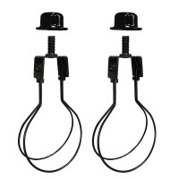 Lamp Shade Harp Holder Adapter Kit - Includes Finials And Lampshades Levellers To Keep Lamp Shade Hardware In Place Spring Clip For Light Bulb - 2 Pack (Black)