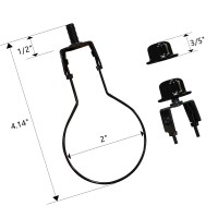 Lamp Shade Harp Holder Adapter Kit - Includes Finials And Lampshades Levellers To Keep Lamp Shade Hardware In Place Spring Clip For Light Bulb - 2 Pack (Black)