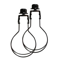 Lamp Shade Harp Holder Adapter Kit - Includes Finials And Lampshades Levellers To Keep Lamp Shade Hardware In Place Spring Clip For Light Bulb - 2 Pack (Black)