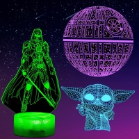 Star Night Light 3D Lamp, Star 3D Lamp, 3 Pattern 3D Night Light, Gifts For Kids, Boys 7 Color Change Star Decor, Star W Toy For Movie Fans