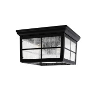 Coramdeo French Pane Square 2 Light Ceiling Mount Farmhouse Fixture Indoor Or Outdoor Two Standard Sockets Open Bottom Damp