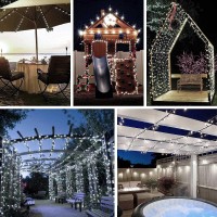 2-Pack 66Ft 200 Led Extendable White Christmas String Lights (Green Wire), Christmas Tree Lights With 8 Modes, Indoor Outdoor Plug In Fairy String Lights For Xmas Decor Party Garden (Cool White)