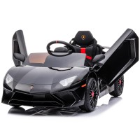 Kidzone Kids Electric Ride On 12V Licensed Lamborghini Aventador Battery Powered Sports Car Toy With 2 Speeds Parent Control S