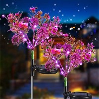 Solar Lights Outdoor Garden Decorative, 2 Pack Solar Powered Phalaenopsis Flowers Lights Design, Upgraded Solar Lights Outdoor Waterproof Ip65, Solar Garden Decorations - Gardening Gifts For Women