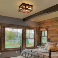 Anqianyue Vintage Wood Flush Mount Ceiling Light Fixture Farmhouse 4-Lights 12.59