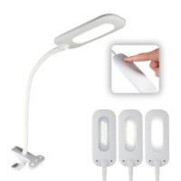 Ottlite Flexible Soft Touch Led Clip Lamp With Clearsun Led Technology - Sturdy Clip Light Is Dimmable & Flexible - Travel-Friendly & Portable Reading Lamp For Home, Desks, Tables, & Bookshelves