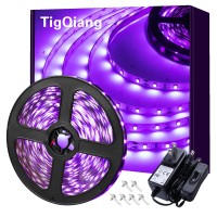 Tigqiang Black Light Strip, 20Ft/6M Flexible Led Black Light With Kit, 360 Lamp Beads, 12V Black Light, Non-Waterproof For Indoor Fluorescent Dance Party, Stage, Birthday, Wedding, Dark Party