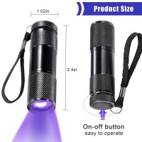 Roceei 10 Pieces Led Handheld Blacklight, Mini Light Torch Detector, Portable Uv Flashlight Torch For Pets Stains Urine (Purple Light)