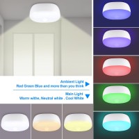 Youtob Battery Powered Led Ceiling Light, Wireless Motion Sensor, Color Changing, 200 Lumens, 3W Rgb Led, Indoor Outdoor, Closet, Pantry, Stair, Garage, Basement, Shower