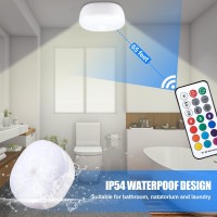 Youtob Battery Powered Led Ceiling Light, Wireless Motion Sensor, Color Changing, 200 Lumens, 3W Rgb Led, Indoor Outdoor, Closet, Pantry, Stair, Garage, Basement, Shower