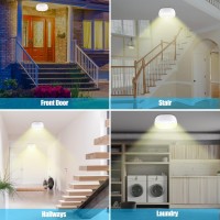 Youtob Battery Powered Led Ceiling Light, Wireless Motion Sensor, Color Changing, 200 Lumens, 3W Rgb Led, Indoor Outdoor, Closet, Pantry, Stair, Garage, Basement, Shower