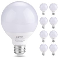 Giovar 8-Pack G25 Led Globe Light Bulbs, Daylight 5000K, 120V 40W Equivalent Led Vanity Light Bulbs For Bathroom Mirror, E26 Base, Non-Dimmable