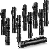 10 Pieces Mini Small Led Flashlight Handheld Pen Light Flashlight With Clip Led Pen Pocket Light Torch For Camping Outdoor Emergency Diary Lighting (3.5 Inches)