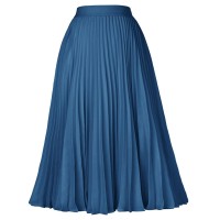 Grace Karin Womens Chiffon Skirts Swing Pleated Flared Swing Skirt Light Navy Xxl