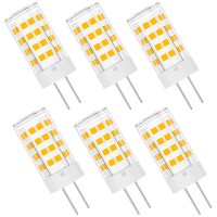 Dumiloo G4 Led Bulb 4W 3000K Warm White 12V Ac/Dc T3 Jc Type Bi-Pin 20-35W Halogen Equivalent Non-Dimmable For Outdoor Landscape Lighting Deck Stair Step Path Lights, Home Lighting, 6 Pack