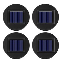 Ostritec 4 Pack Solar Lights Replacement Top, (Top Size 3.15 Inch, Bottom Size 2.76 Inch)Solar Lantern Light Lids, Waterproof Solar Replacement Top Parts For Outdoor Hanging Lanterns(Warm White)