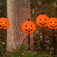 Halloween Pumpkin Pathway Markers Lights Outdoor 7Ft Connectable C7 Halloween Decorations Pathway String Lights With 4 Pumpkin