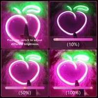 Pink Peach Neon Sign Imegina Teen Room Decor Signs 89 X92 Inch Dimmable Usb Powered Cute Peach Room Decor With Switch For B