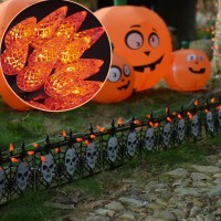 Waterglide Halloween C6 String Lights 33Ft 100 Led Black Wire Fairy Lights With 29V Safe Adaptor 8 Lighting Mode Waterproof F