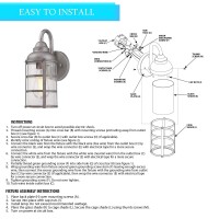 Ciata Lighting One-Light Weather Resistant, 60-Watt, E26 Medium Bulb Base Indoor/Outdoor Cage-Style Wall Fixture In Galvanized Steel Finish With Clear Seeded Hand-Blown Glass