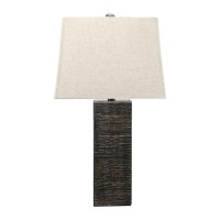 Illuminate your decor setting with the addition of this contemporary style inspired Table Lamp which comes with tapered fabric shade Supported on a wooden base it is sure to add an enchanting vibe to the aesthetics of your interior