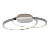 Artika Salto 15W Led Modern Swirl Flush Mount Ceiling Light Fixture, Chrome - Ideal For Bedroom, Hallway, Kitchen - 1000 Lumens, 2700 Kelvin, No Bulb Required