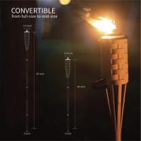 Onethatch Citronella Torches Brown Color 4Pack Bamboo Torch Perfect For Outdoor Lighting Luau Summer Parties And Garden