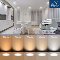 Hisoo Led Recessed Lighting 6 Inch, Recessed Light Fixtures 15W 5Cct 6In Led Recessed Light With Junction Box, Dimmable 120W Eqv 1200Lm 6 Pack, Etl Certified & Energy Star