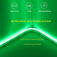 Led Neon Strip Lights, Led Neon Light Rope, Outdoor Flexible String Light, 13000Lm Dc 12V 16.4Ft 2835 600 Leds Silicone Tape Bar Light For Home, Indoors, Outdoors Decor Diy, Sign Letter (Green)