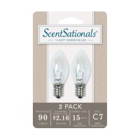 Scentsationals 15W Bulbs For Accent Wax Warmer, 15 Watt Light Bulb Candelabra E12 Base - Replacement Electric Wall Plug-In Wax Melter Candle, Certified Style C7 120 Volt (6-Pack - 12 Bulbs)