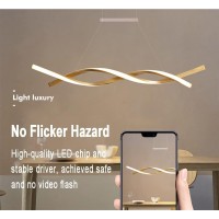 Joding Modern Pendant Lighting Acrylic Stepless Dimmable Transitional Chandelier Led Dimming Ceiling Lamp Wave Hanging Light Con