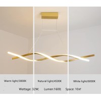 Joding Modern Pendant Lighting Acrylic Stepless Dimmable Transitional Chandelier Led Dimming Ceiling Lamp Wave Hanging Light Con