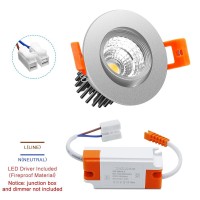 2Inch Led Recessed Ceiling Light 3W Dimmable Led Downlight Daylight White 5000K5500K 60 Beam Angle Cob Recessed Lights With