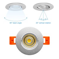 2Inch Led Recessed Ceiling Light 3W Dimmable Led Downlight Daylight White 5000K5500K 60 Beam Angle Cob Recessed Lights With