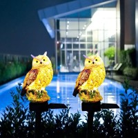 Moanyt Owl Solar Garden Lights Outdoor Solar Garden Stakes Lights Decorative Solar Powered Led Lights With Stake For Garden Lawn Pathway Yard Decor