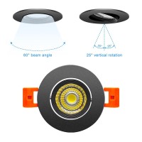 2Inch Led Recessed Ceiling Light 3W Dimmable Led Downlight Daylight White 5500K 60 Beam Angle Cob Recessed Lights With Driver