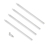 Klosm Threaded Extension Rod With Sloped Ceiling Adapter Kits For Pendant Light, Island Lighting, Polished Chrome Finish, Set Of 5