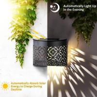 Tijnn Solar Deck Lights-2 Pack Ip65 Waterproof, Led Landscape Lighting Solar Outdoor Light Solar Garden Light, Suitable For Yard, Backyard, Patio - Wrought Iron Pattern