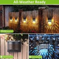 Tijnn Solar Deck Lights-2 Pack Ip65 Waterproof, Led Landscape Lighting Solar Outdoor Light Solar Garden Light, Suitable For Yard, Backyard, Patio - Wrought Iron Pattern