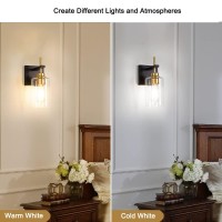 Dsmjfu Wall Sconce Lighting Fixture With Clear Glass Shade Black And Gold Bathroom Vanity Lights Wall Sconces Set Of Two Farmhou