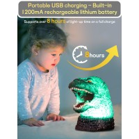 Wlhong Dinosaur Night Light Color Changing Silicone Night Lights With Touch Sensor Portable Rechargeable Led Children Adults L