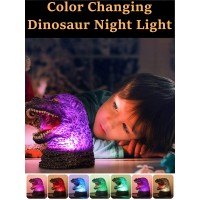 Wlhong Dinosaur Night Light Color Changing Silicone Night Lights With Touch Sensor Portable Rechargeable Led Children Adults L