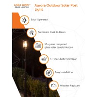 The Gama Sonic Aurora Bulb solar light fixture in a black finish with a warmwhite 2700K bulb is the perfect energysaving and moneysaving replacement for electric or gaspowered outdoor lighting These rustresistant castaluminum solar light features an attra