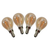 Ctkcom G45 E12 Amber Antique Led Edison Bulbs, Vintage Antique Dimmable Led Bulb 2 Watt 120V 2200K Warm White 100 Lumens 25 Watt Equivalent,4 Pack